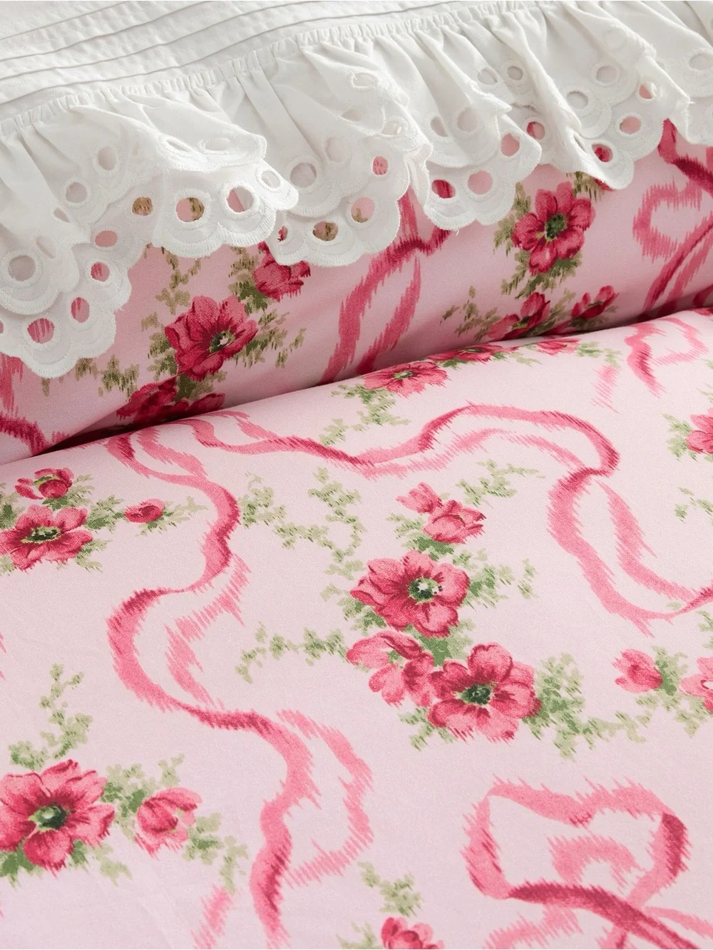 NWT LoveShackFancy Full/Queen Duvet Fete De Leau and Sham SET